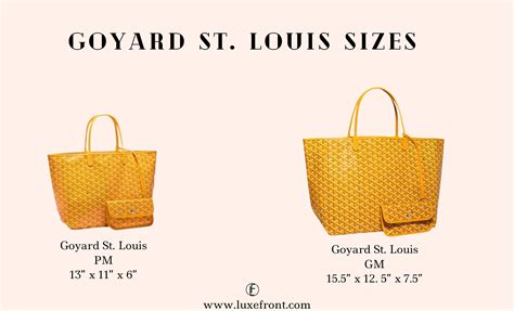 goyard st louis pm price 2024|goyard tote bag size comparison.